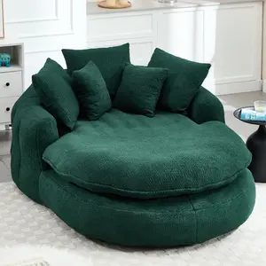 Eyisean 71" Oversized Chenille Upholstered Bean Bag Couch Chair for Adults, Comfy Deep Seat Cloud Daybed with 5 Pillow, No Assembly Required, Lazy Boneless Bean Bag Sofa for Living Room, Bedroom, Apartment