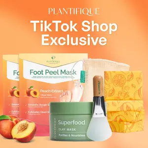 [PLANTIFIQUE Official Shop] Full-Body Glow Bundle – Foot Peel Mask, Kojic Turmeric Brightening Soap Bars & Superfood Clay Mask | Complete Exfoliation, Dark Spot Care, Pore Detox & Radiant Skin Self-Care Routine