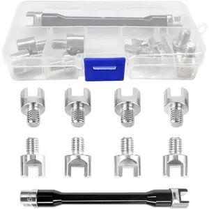 Spoke Wrench Set,  Spoke Wrench Repair Tool with 10-Size Interchangeable Heads, 5.0-6.8mm Adjustable Wheel Spoke Spanner Kit for  Dirt Bikes Motorbikes