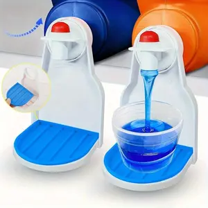 Laundry detergent cup holder with drip collection tray and soap mounted dispenser, bathroom accessories
