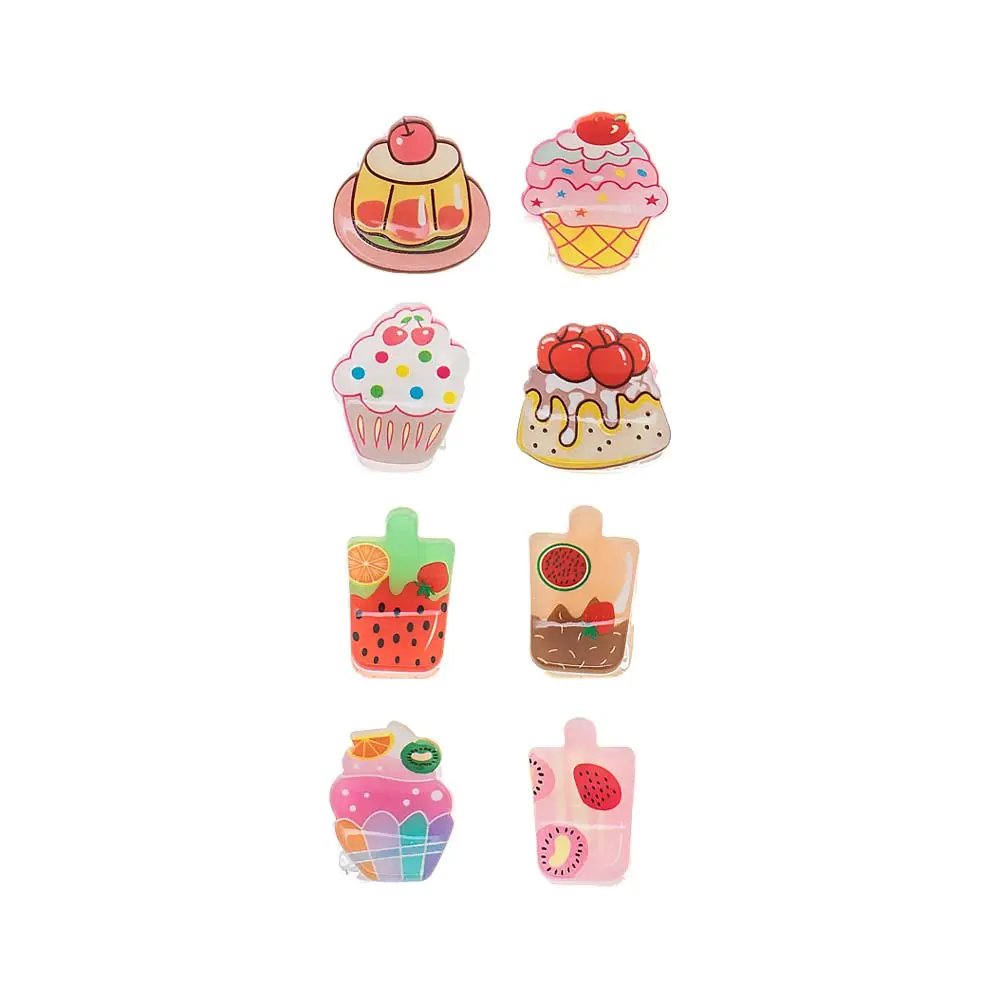 Mini Claw Hair Clip Set for Women and Teens - 8-Piece Acetate Mini Claws, Mixed Sizes 2.5cm x 2.5cm / 2cm x 2.5cm / 2cm x 3cm, Packable Everyday and Party Hair Accessories