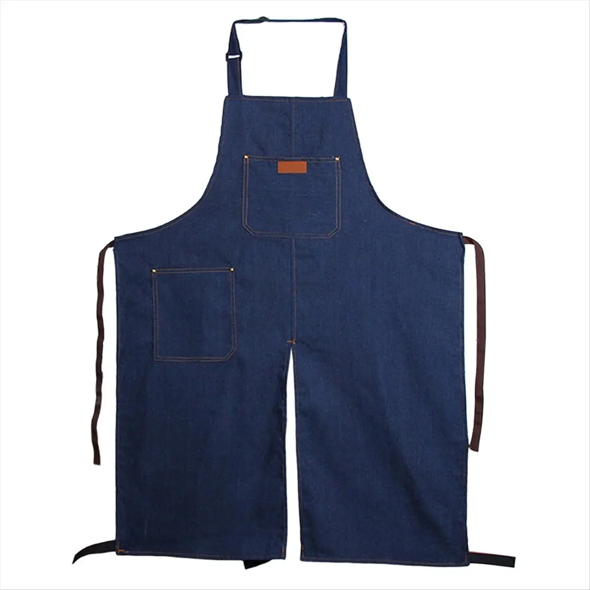Classic Split-Leg Pottery Apron - Denim Cloth, Adjustable Buckle, 2 Pockets, Classic Pockets, Comfortable, Breathable, Durable, Mud-Retaining, Hanging Feature, Household DIY Crafts Accessory for Art Enthusiasts (As Shown)