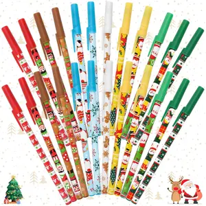 24 count Christmas Ballpoint Pens,  Patterns Xmas Stick Pens for Christmas  Decor Party  Daily Writings(12 Styles)