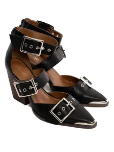 Trixie Buckle Pointed Toe Heels