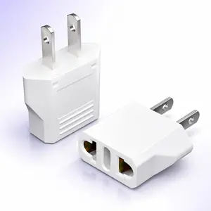 Unidapt 2-Pack EU to US Plug Adapter, 220V to 110V Pin Converter, Travel Accessory for American, Canada, Mexico Electrical Sockets (Type A)