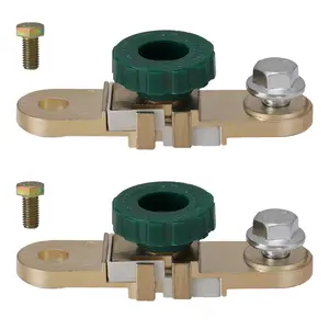2Pcs Side Post Battery Disconnect Switch, Battery Master Switch Isolator for Power Disconnect Cut Off Brass