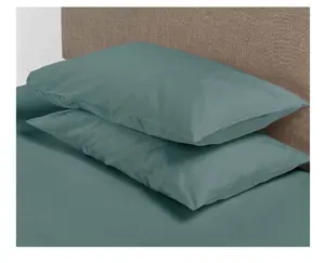 600 Thread Count 100% Luxury Cotton Pillowcases, King, Teal Silk, 1-Pair