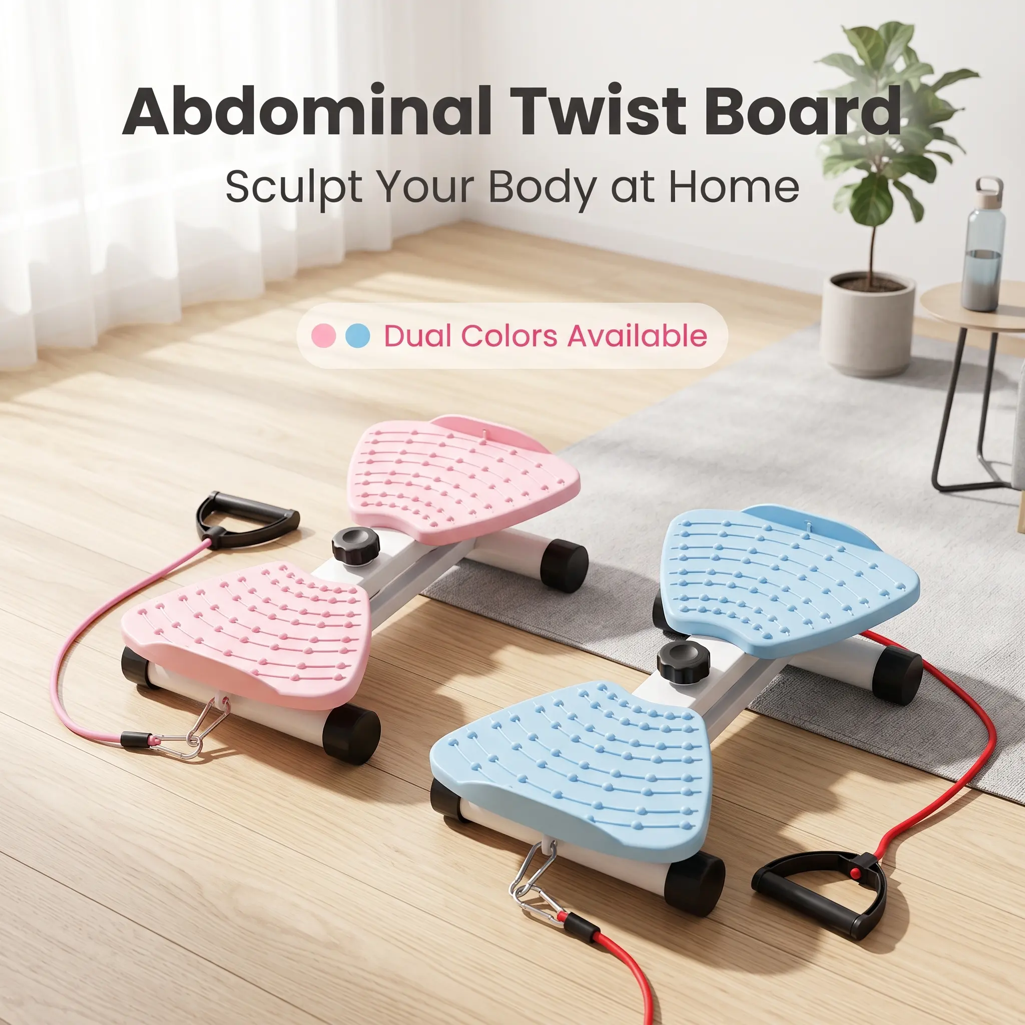 Adjustable Twist Waist Trainer with Detachable Resistance Bands, Multifunctional Compact Home Fitness Gear for Waist, Arm and Leg Muscle Training