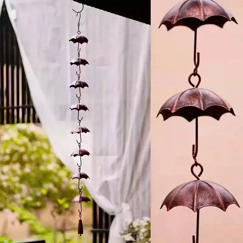 Metal Rain Chain Decorative Waterfall Design, Roof Gutter Downspout Extension, Outdoor Garden Decoration Accessory, Garden Accessories