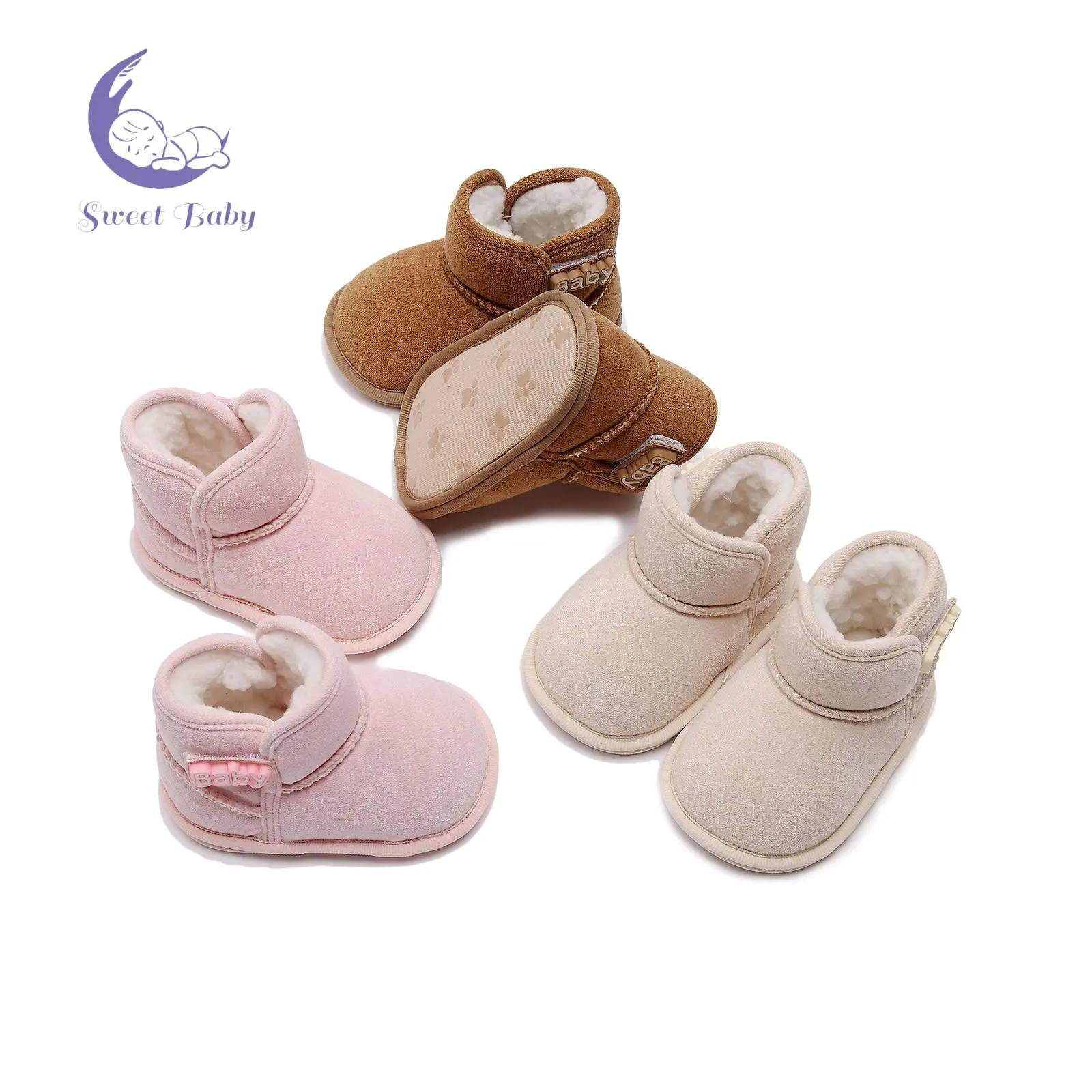 Baby Girls Boys Ankle Boots Non-slip Newborn Winter Snow Shoes Warm Flats Casual Walking Shoes for Toddler Infant