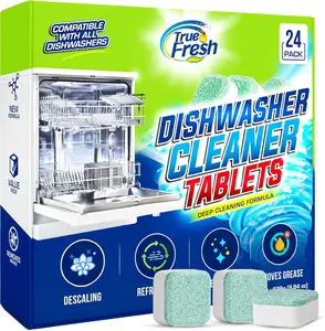 Dishwasher Cleaner & Deodorizer Tablets 24-Pack – Deep Clean, Fresh, Sparkling Dishwasher Cleaning Tablets for Spray Arms, Filters & Drains – Removes Grease, Residue & Hard Water Buildup