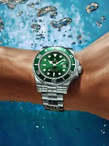 Top Luxury Ghost Submariner Series Business Men's Watch, Round Dial, Stainless Steel Strap, Calendar Display, Fashion Casual Style, Quartz Wristwatch, Stainless Steel Wristwatch