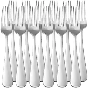 Heavy Duty Stainless Steel Dinner Forks With Round Edge, Pack Of 12, Dishwasher Safe Cutlery for restaurants Eid Al-Adha Mubarak