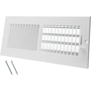 12 x 4 Inch [Duct Opening] Air Vent Covers for Wall or Ceiling - High Airflow 2 Way Steel Ventilation - Adjustable Wall/Ceiling Register, 13-3/4 Inch x 5-3/4 Inch [Overall Dimensions]
