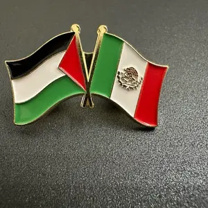 Palestine & Mexico Flags pin