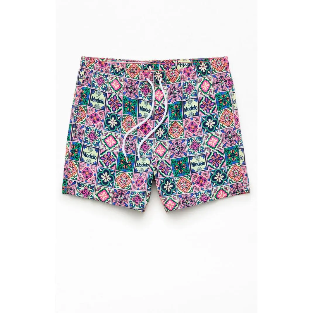 PacSun Men's Modelo Tile 5" Swim Trunks