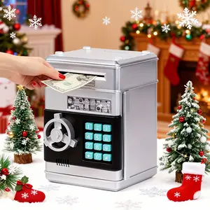 ABS Piggy Bank - Safety Digital Code 4-Digit Password Lock Electronic Toy, Automatic Banknote Suction, Secure Coin & Cash Storage for 3-12 Year Old Kids, Birthday Gift