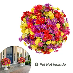 12 Pcs Artificial Flowers Outdoor UV Resistant Silk Flowers for Home Porch Window Box Garden Yard Front Door Patio Spring Decoration