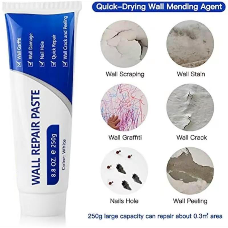 Drywall Patch Repair Kit - 250g Quick-Drying Compound, 50% Off Crack Sealant Adhesive Caulk for Homeowners & DIY Users, Hole Fixer for Indoor Repairs & Outdoor Waterproof Sealing, Fixes Holes, Paste+Sealant