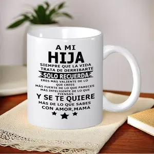 Easter Gift Inspirational Spanish Quote 11oz Ceramic Mug - Mom to Daughter/Son Heartfelt Message Coffee Cup, Reusable Dishwasher Safe, Perfect Easter Basket Stuffer for Kids, Birthday & Holiday Home Decor