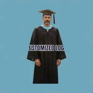 Classic Black Doctoral Gown, Hood, Graduation Set | Customized“Made to Order”