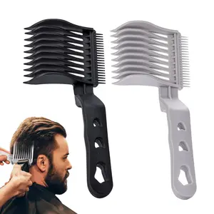 2 Pack Fade Comb for Men, Hair Fade Tool Blending Combs for Fades Suit for Home Salon Compatible with All Hair Clippers Barber Accessories Grey Black