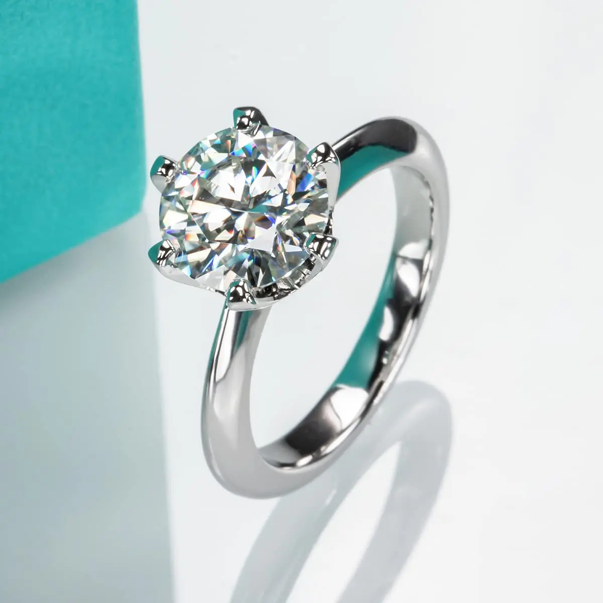 Women's 1.5CT Round Cut Zircon Solitaire Hypoallergenic Silver Dainty Moissanite Ring, Hand Set Exquisite Craftsmanship Jewelry for Confession, Birthday - Bridal Engagement Anniversary Gift, Rings for Women, Cut Engagement Rings