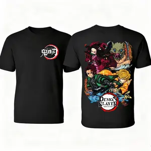 Demon Slayer anime-themed short-sleeved T-shirts for men and women, made of 100% pure cotton, suitable for summer, autumn, and winter, for everyday wear, sports, parties, and streetwear.