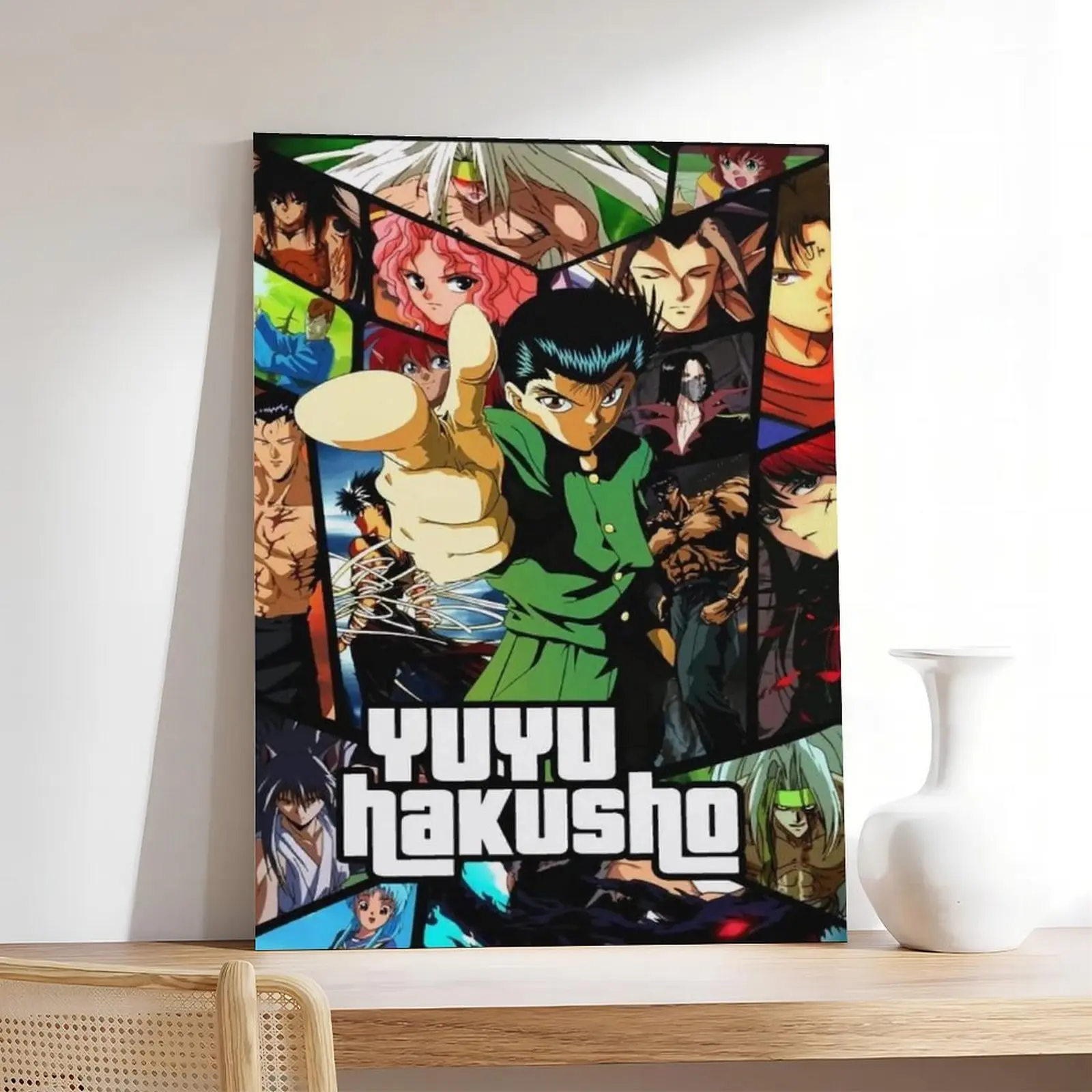Yuyu Hakusho Anime Artistic Print Poster - Waterproof, High-DPI, Multi-Size Paintings Photo, Wardrobe Room Decor, Polka Dot/Houndstooth Options, Framed (Box Frame) or Unframed Wall Art for Home Supplies, Unframe-Style, Otaku Style, Anime Style