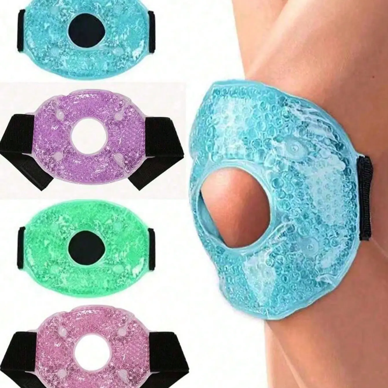 Soft Gel Knee Ice Pack, Reusable Adjustable Fit Soothing Hot And Cold Therapy, Foot Ankle Sports Ice Bag, Cooling Leg Wrap for Head Shoulder Leg, Ice Compress