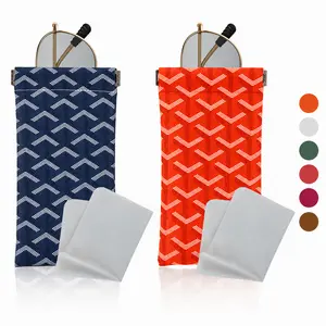 Designer Auto Closure Glasses Case - Portable Protective Sunglasses & Eyeglass Pouch