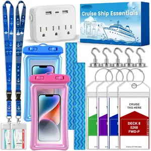 2026 Cruise Essentials,Cruise Must Haves Kit,Non-Surge Protector Power Strip,Magnetic Hooks,Lanyards,Luggage Tags,Towel Bands,Waterproof Phone Pouches,Travel Essentials