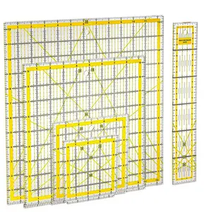 5 Pack Acrylic Quilting Ruler, Square Acrylic Quilter Ruler Fabric Cutting Ruler Clear Mark Acrylic Ruler