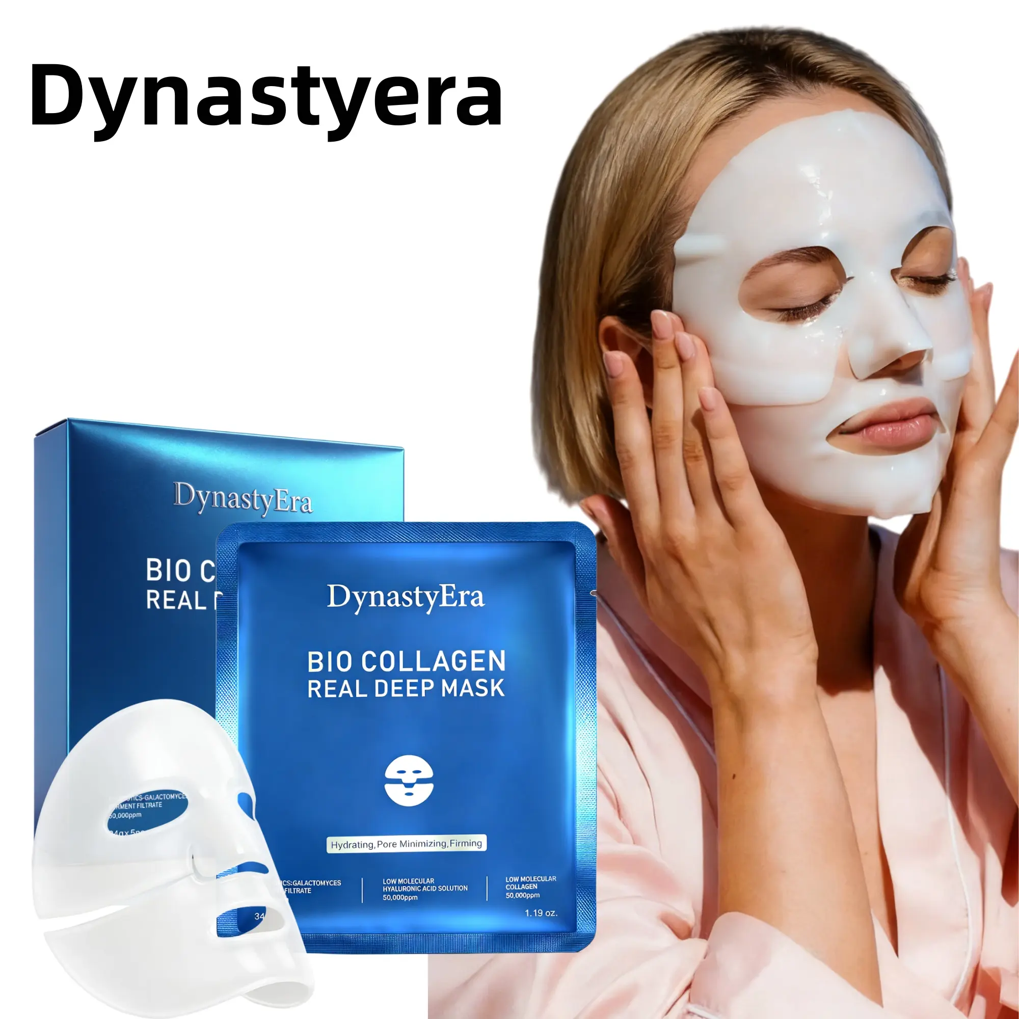 Overnight Hydrogel Face Mask – Watch It Turn Transparent While You Sleep for Glass Skin Glow | Bio Collagen Mask for Deep Hydration & Plump Skin, 5 Pack
