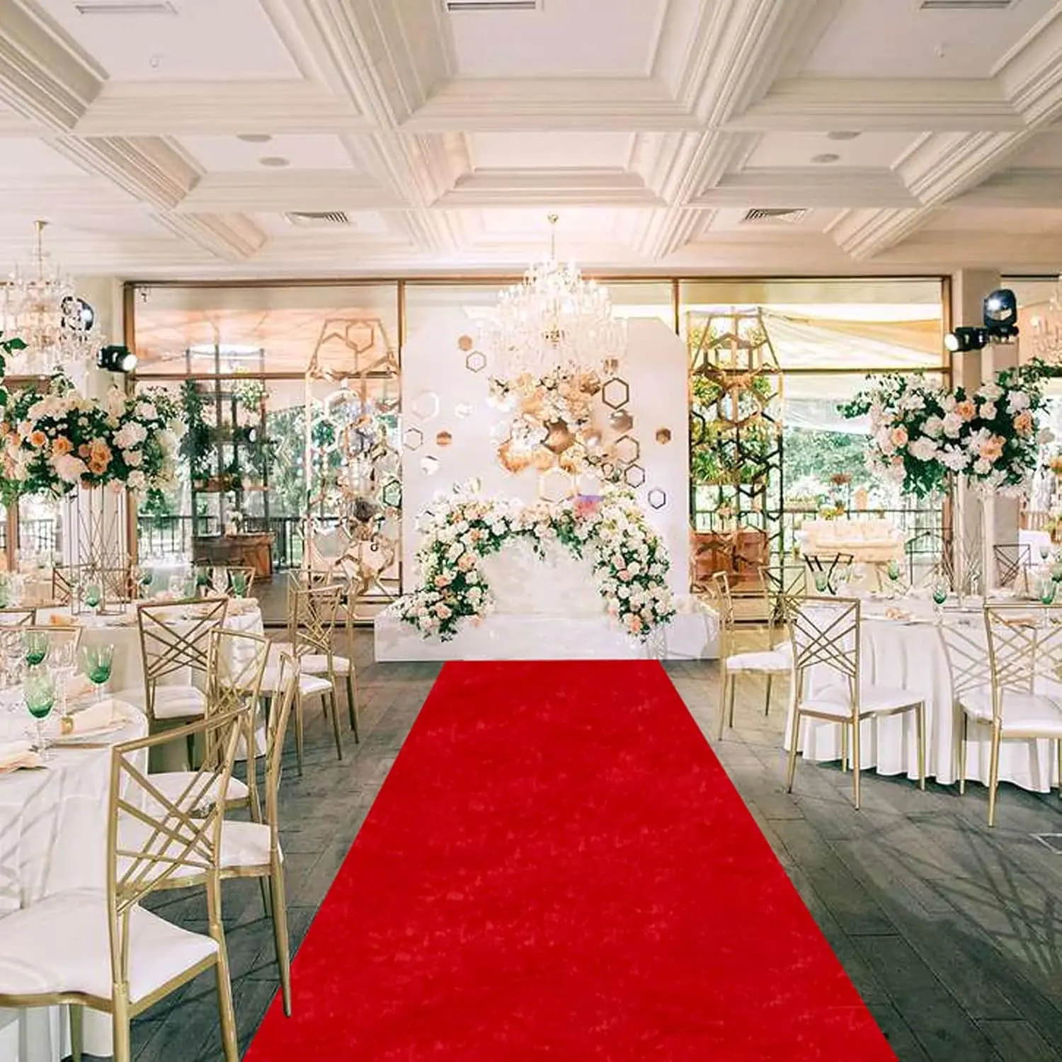 4FTx15FT Red Velvet Carpet Runner for Wedding Aisle Party Bridal Shower Holiday Indoor Outdoor Decorations