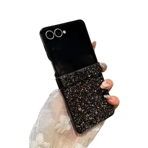 Luxury Glitter Diamond Gradient Case for Samsung Galaxy Z Flip 7 6 5 4 Shiny Bling Hinge Shockproof Cover Blue Sparkling Protection