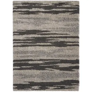 Nourison Amore Marble Shag Area Rug, AMOR3, 7'10" x 10'10" - Luxurious Texture Carpet for Home Decor
