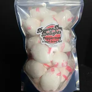 Freeze DRIED Peppermint CANDY Saltwater Taff Crunch 1.5 Ounces