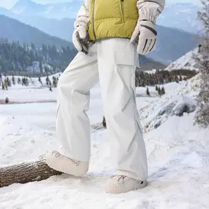 Unisex Ski Pants Joggers with Zippered Pockets Waterproof Windproof Wrinkle Resistant Fashionable Multi-Color Options Ankle Warm Design Outdoor Hiking Pants with Waist Cord