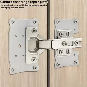 10pcs Heavy-Duty Hinge Repair Plates for Cabinet Door Installation, Hinge Repair Tool, Compatible with Overlay and Undermount Hinges, Durable Metal Construction for Kitchen Cabinets and Furniture