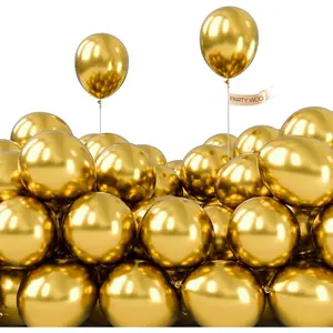 Metallic Gold Balloons 50 pcs 5 Inch Small Mini Chrome Gold Latex Balloons for Graduation Shower Gender Reveal Christmas Wedding New Year Birthday Party Decorations Gold-G101