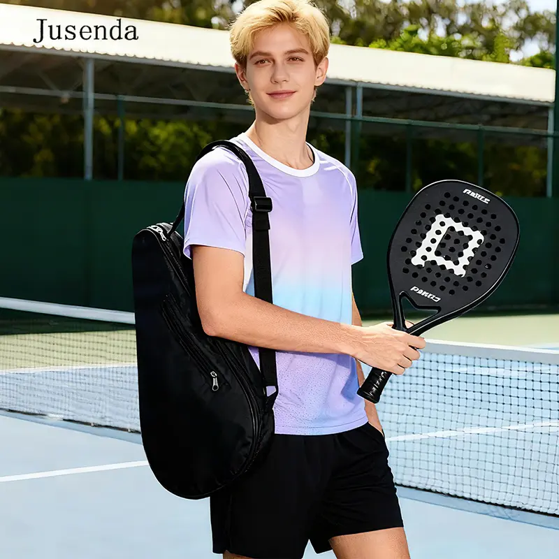 jusenda Padel Racket Cover, Portable Oxford Cloth Sport Bag for Padel & Paddle Tennis with an Adjustable Strap and External Zip Pocket, Active, Secure Strap, Phone, Material