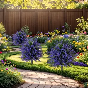 Artificial Lavender Plant Stake, Home Decor, Anniversary, Christmas, Easter, Mother's Day, Plastic Fake Outdoor Greenery