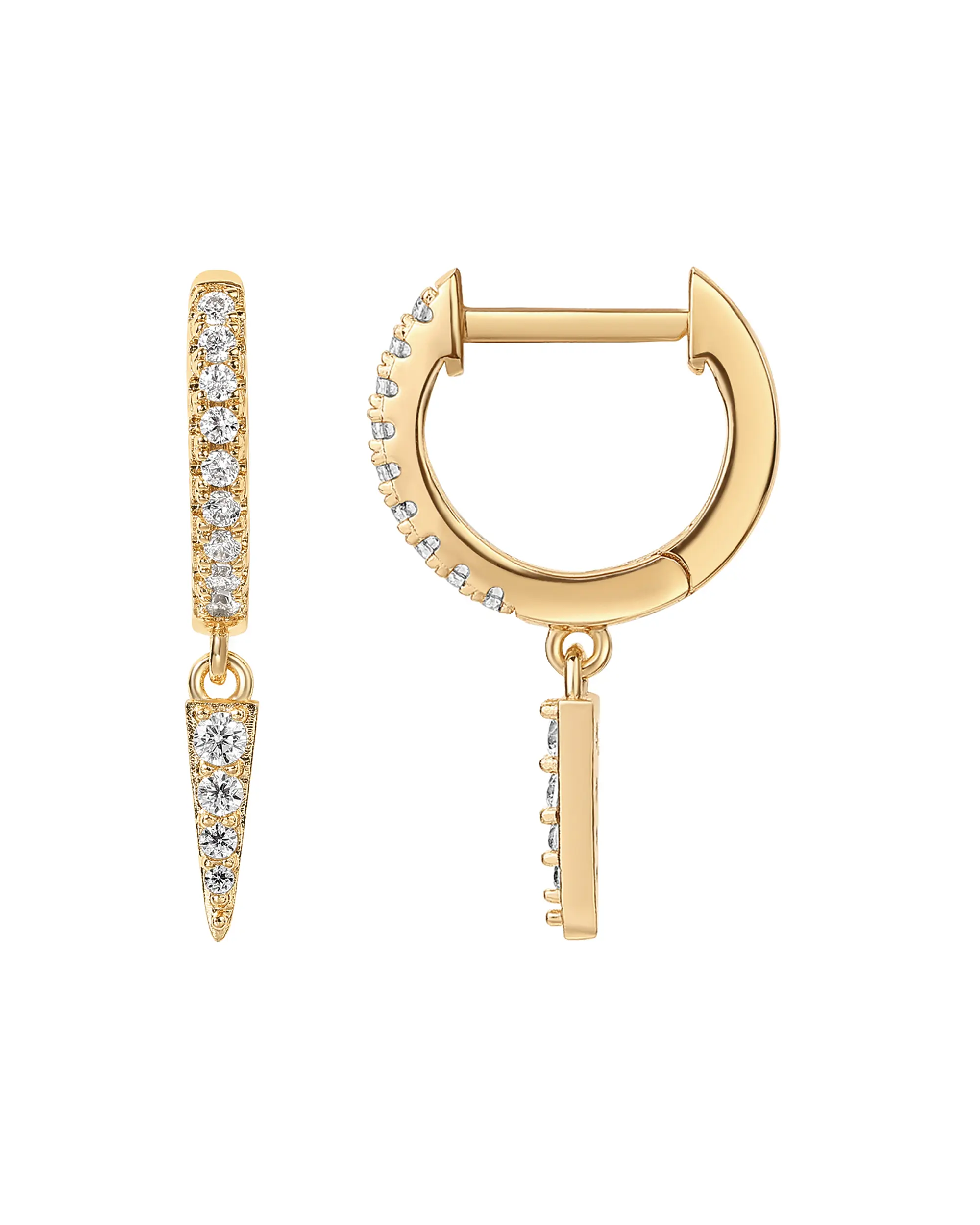 PAVOI 14K Gold Plated S925 Sterling Silver Post Lightweight Drop/Dangle Huggie Earrings for Women