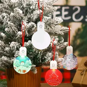 Personalized Christmas Tree Ornaments with LED Lights and Winter Scene Designs for Festive Decor