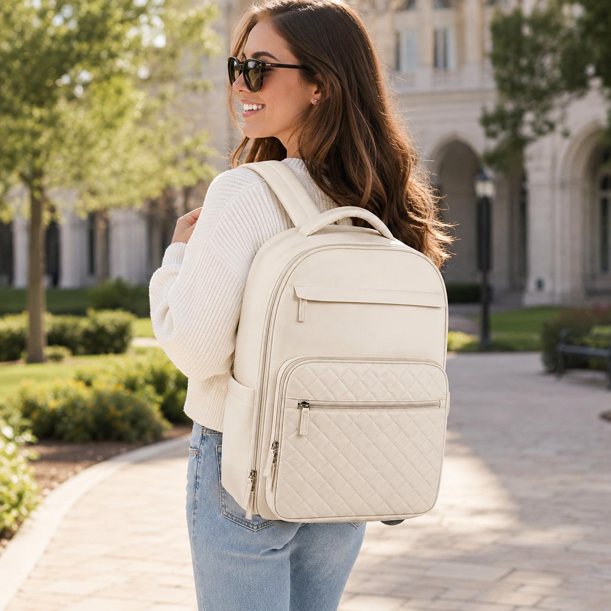 2-in-1 Large-capacity travel wheeled backpack with extendable handle and wheels; suitable for women and men; an ideal suitcase for travel and business trips, and a great graduation gift for yourself and colleagues. memorial