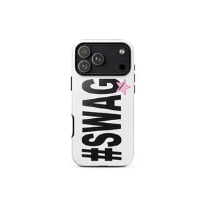 BARELA Polycarbonate Shockproof Durable Smartphone Cellphone Protective Case Shell - "2 MUCH SWAG" Design Accessory, Compatible with iPhone 17 ProMax/16/15/14/13/12/11 Plus, Unisex Tech Accessory for Protection, Ideal Fan Gift