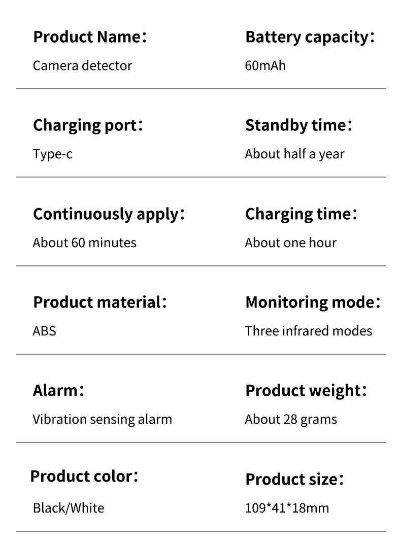 Hidden Camera Detectors, GPS Tracker, Vibration sensor Door and window alarm, Spy Camera Detector,Anti-intrusion, 30H Working Time for Travel, Car, Bathroom, Office, Hotel, Airbnb, Rental
