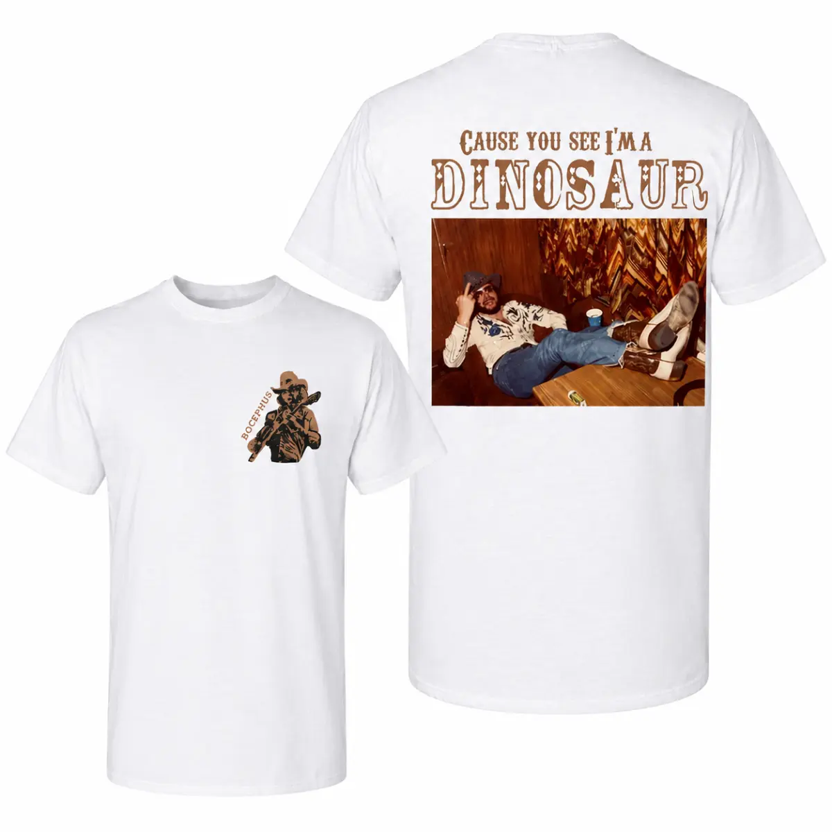 Dinosaur H4nkkk Jr.Bocephus Western Shirt, Funny Cowboy Quote Shirt, Country Music Vintage Style Unisex Tshirt, Classic Country Fan Gift