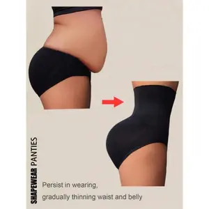 1 piece of sturdy anti-roll shaping underwear, high-waist seamless shaping underwear, hip-lifting and anti-roll high-compression shaping underwear, comfortable shaping shorts, thigh-slimming underwear, suitable for daily wear or gym
